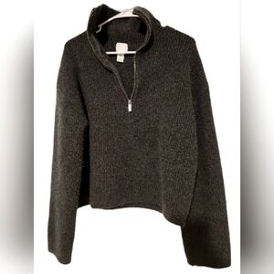 Cropped knit pullover jacket